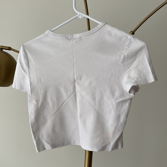 ZARA white cropped short sleeves tops - t shirts - Picture 3 of 3